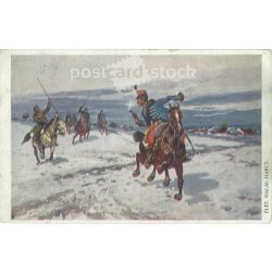   1915 - Élet, halál harc. Az orosz lovasság ófalui behatolása. Régi képeslap. (2793564)