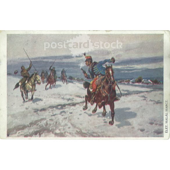 1915 - Élet, halál harc. Az orosz lovasság ófalui behatolása. Régi képeslap. (2793564)