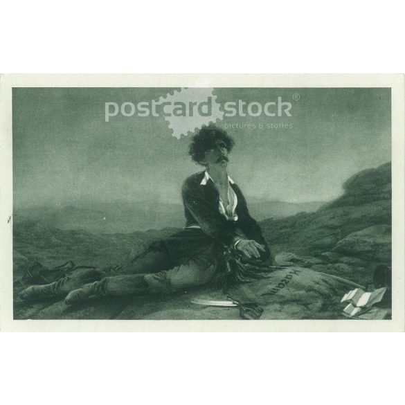 1923 - Petőfi halála (Madarász Viktor olajfestménye, 1875). Régi képeslap. (2793573)