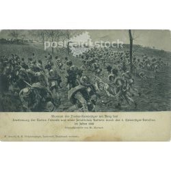   1905 - A császárvadászok rohama a temesvári csatában. Régi képeslap. (2793578)