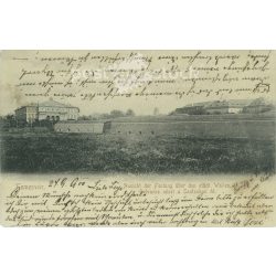   1900 - Temesvári vár falai az 1900-as évek elején. Fekete-fehér fotólap, régi képeslap. (2793580)