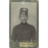1916 - Maltvin Ferenc vasutasról készült fotó. A kép készítője ismeretlen. Eredeti kabinetfotó / keményhátú fotó / vizitkártya, CDV fotó. (2793658)