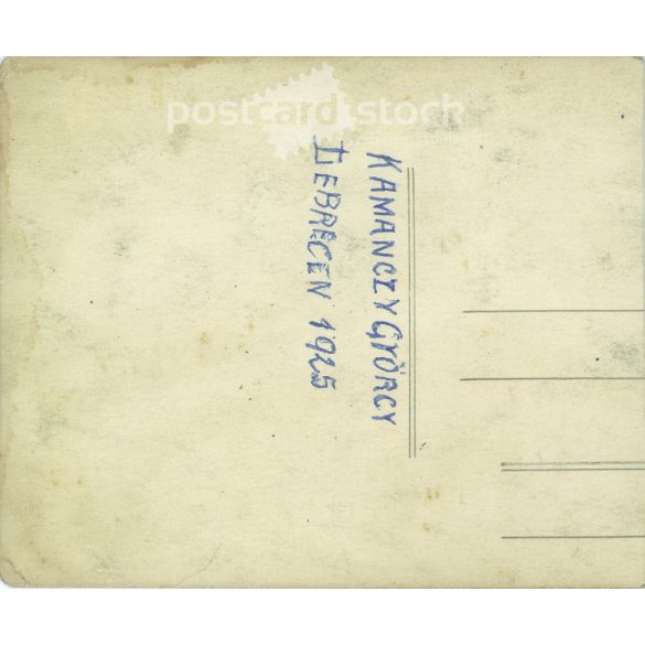 1925 - A felvételen Karmanczy Gyögy és motorja, Debrecenben. A kép készítője ismeretlen. Eredeti régi fotó. Fekete-fehér fotólap, régi képeslap. (2793668)