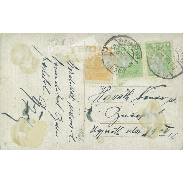 1926 - Bukarest. Északi pályaudvar. Eredeti papírkép. Színezett fotólap, régi képeslap. (2793750)