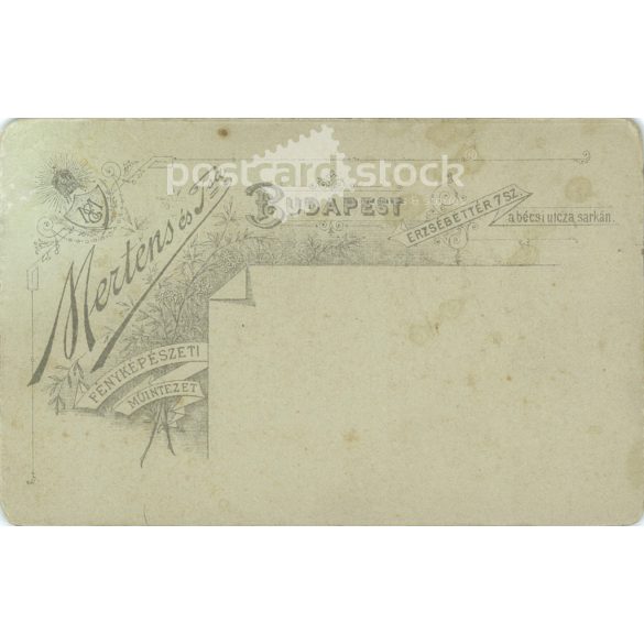 1890 - Katonafotó. A kép Mertens és Tsa fotóműtermében, Budapesten készült. Régi fotó. Eredeti kabinetfotó / keményhátú fotó / vizitkártya, CDV fotó. (2793773)