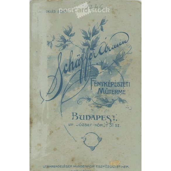 Cca 1910 - Katonafotó. A kép Schaffer Ármin fotóműtermében, Budapesten készült. A képen szereplő és a kép készítője ismeretlen. Régi fotó. Eredeti kabinetfotó / keményhátú fotó / vizitkártya, CDV fotó. (2793774)