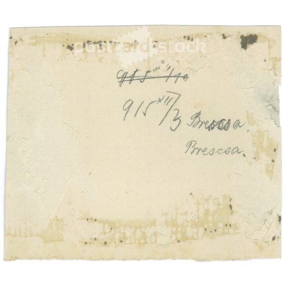 1915 - Katonák pihenőn, Breascsa. A képen szereplők és a kép készítője ismeretlen. Eredeti régi fotó. Fekete-fehér fotó, eredeti papírkép. (2793800)
