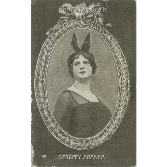 1916 - Gerőffy Aranka színésznő fotója. Eredeti fotó. Fekete-fehér fotólap, régi képeslap. (2793849)