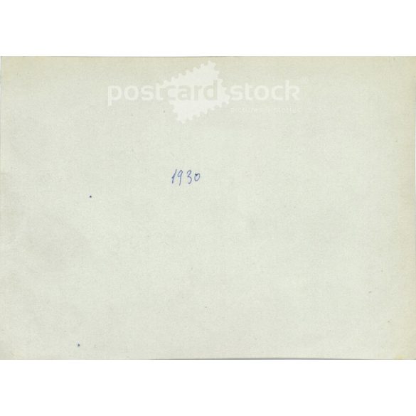 1930 - Családi csoportkép a bejáratnál, háziállatokkal. A képen szereplők és a kép készítője ismeretlen. Eredeti régi fotó. Fekete-fehér fotó, eredeti papírkép. (2793873)