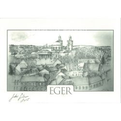   2015 - Eger látkép. Fekete-fehér grafika, Juhos Gábor szignóval. Ofszet nyomat. Reprodukció. (2793877)